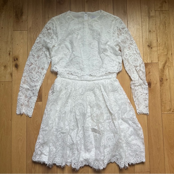 ASOS Gigi Crop Top Lace Mini White Dress - Picture 3 of 8